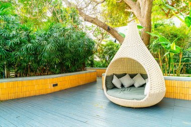 outdoor patio chair arch decoration in garden
