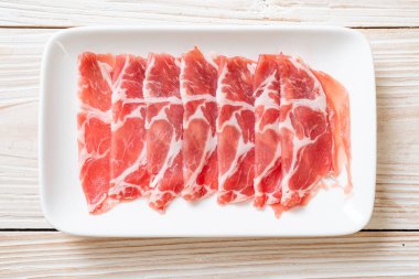 taze doğranmış domuz eti.