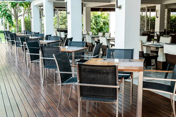 stock image empty dining table and chair in cafe restaurant