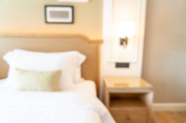 Özet olarak, arka plan için soyut bulanıklık ve odaksız otel odası