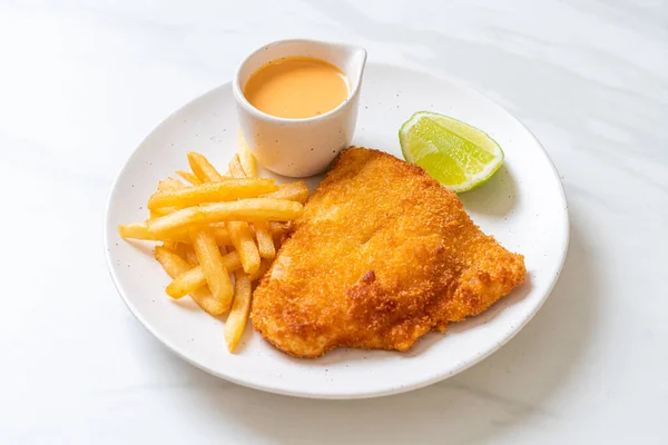 fried fish and potato chips