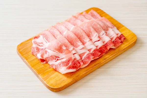 Fresh Raw Pork Sirloin Sliced — Stock Photo, Image