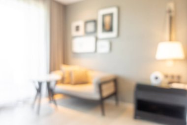 soyut bulanıklık ve odaklanmış oturma odası arka plan için iç mekan