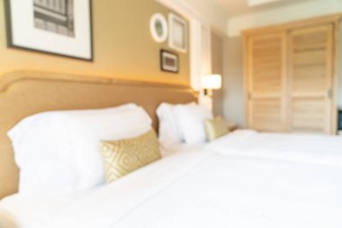 Özet olarak, arka plan için soyut bulanıklık ve odaksız otel odası