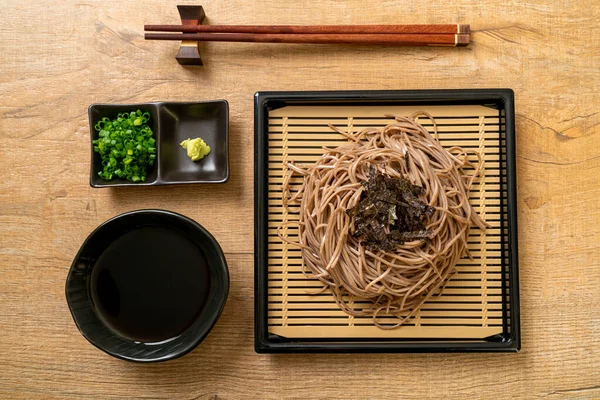 Koude Boekweit Soba Noedels Zaru Ramen Japanse Keuken Stijl — Stockfoto