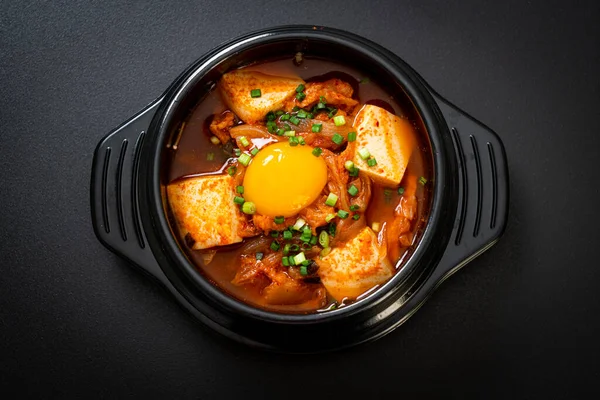 Kimchi Soup with Soft Tofu or Korean Kimchi Stew  - Korean Food Traditional Style