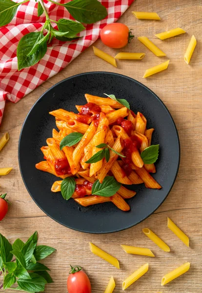 Penne Pasta Salsa Tomate Estilo Comida Italiana —  Fotos de Stock