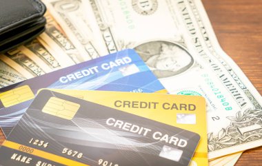 Para ve kredi kartlı cüzdan - Ekonomi ve finans kavramı