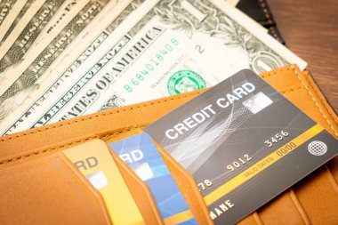 Para ve kredi kartlı cüzdan - Ekonomi ve finans kavramı