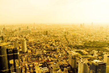 Bangkok Tayland 'da mimarisi ve binası olan güzel bir şehir manzarası