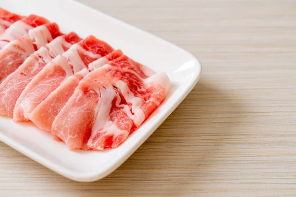 Fresh Raw Pork Sirloin Sliced — Stock Photo, Image