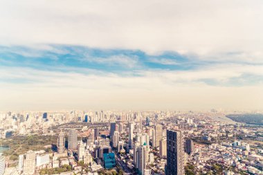 Bangkok Tayland 'da mimarisi ve binası olan güzel bir şehir manzarası