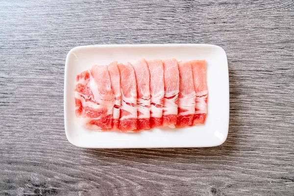 Fresh Raw Pork Sirloin Sliced — Stock Photo, Image