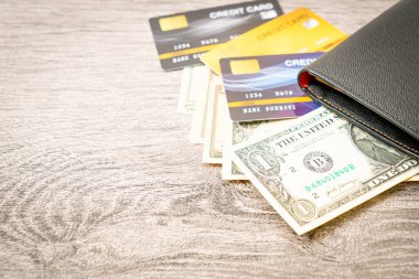 Para ve kredi kartlı cüzdan - Ekonomi ve finans kavramı