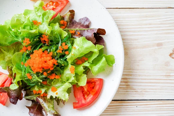 Salada Legumes Com Algas Japonesas Ovos Camarão Estilo Comida Saudável — Fotografia de Stock