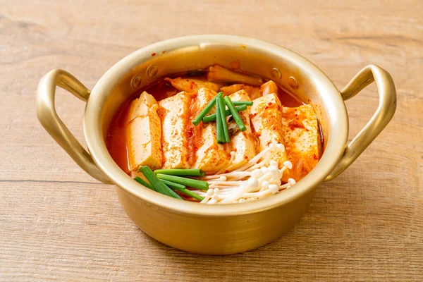Kimchi Soup Tofu Egg Korean Kimchi Stew Korean Food Traditional — Stock Photo, Image