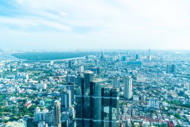 Bangkok Tayland 'da mimarisi ve binası olan güzel bir şehir manzarası