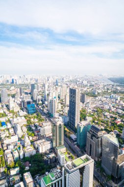 Bangkok Tayland 'da mimarisi ve binası olan güzel bir şehir manzarası