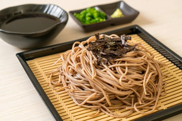 Fideos Soba Trigo Sarraceno Frío Ramen Zaru Estilo Comida Japonesa — Foto de Stock