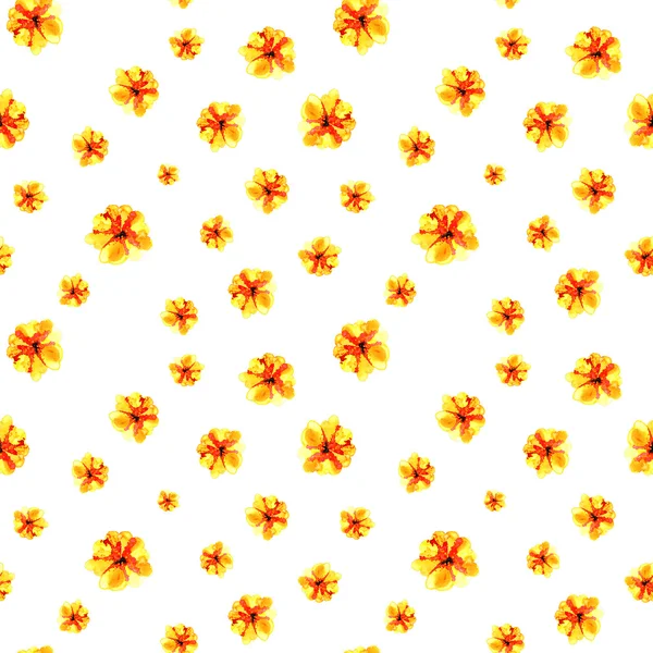 Lovely floral seamless pattern illustration of yellow flower — Stock Photo, Image