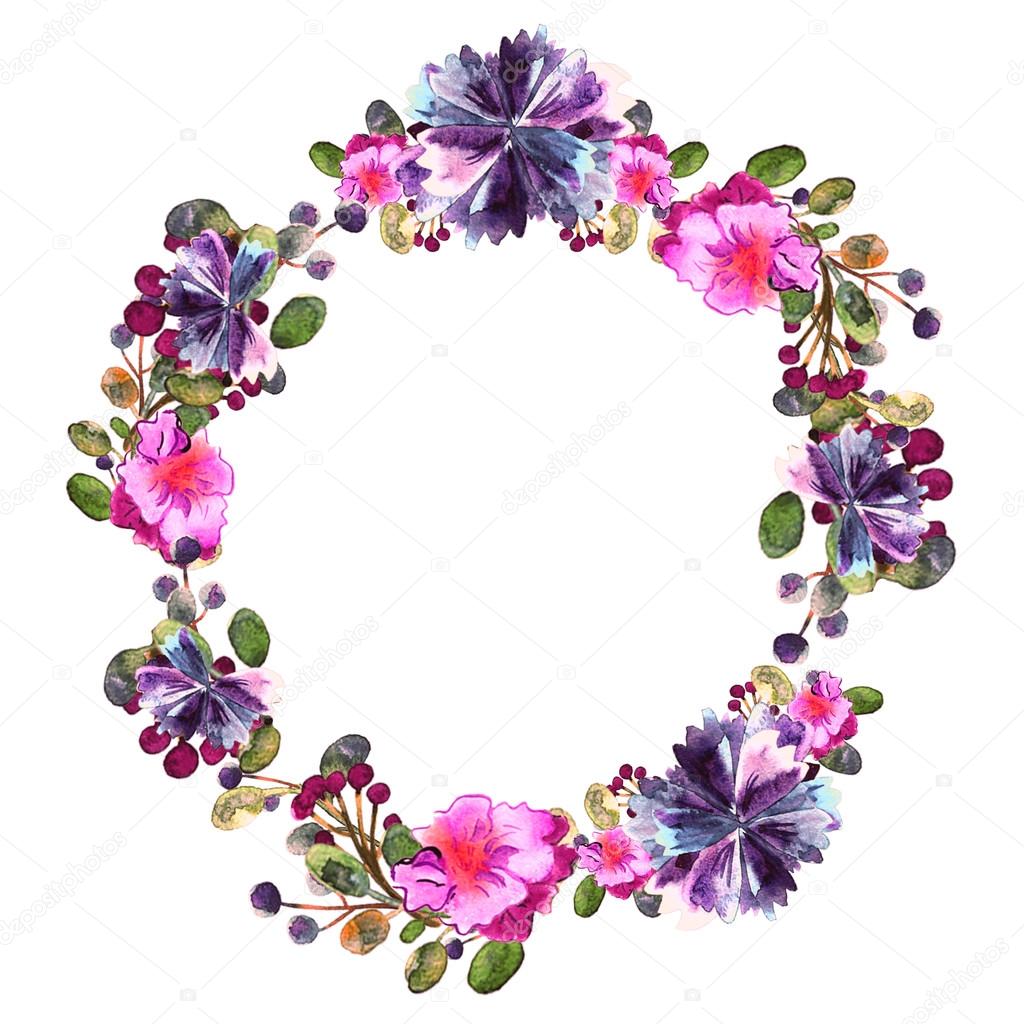 Flower frame. Colorful floral collection with leaves and flowers ...