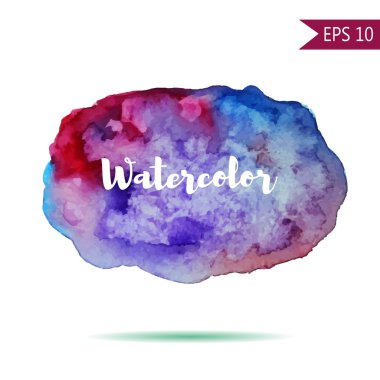 Suluboya tarzında vektör nokta çizim. Tasarım veya baskı için renkli öğe. Gökkuşağı arka plan metin kelime çizilmiş. Kırmızı mor