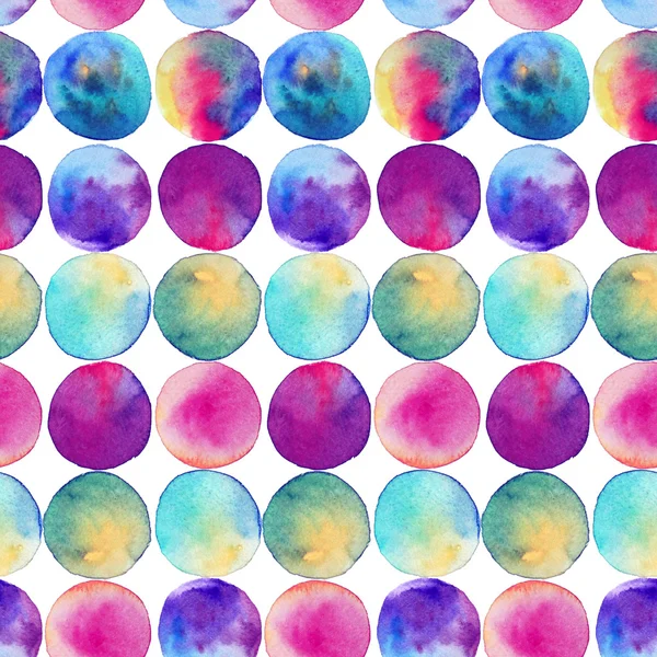 Seamless pattern. Watercolor abstract background. round brushstrokes. On white . Colorful and endless rainbow