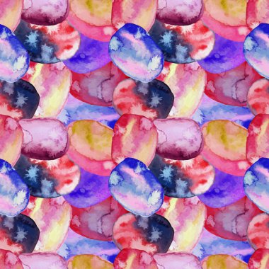 Vektör Seamless Modeli suluboya pembe, mavi, kırmızı, mor lekeler. Duvar kağıdı gökkuşağı. Serin Yazdır. Modern tasarım. Yaratıcı tarzı.