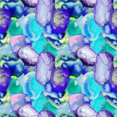 Vektör Seamless Modeli suluboya mavi, yeşil, mor lekeler. Duvar kağıdı gökkuşağı. Serin Yazdır. Modern tasarım. Yaratıcı tarzı.
