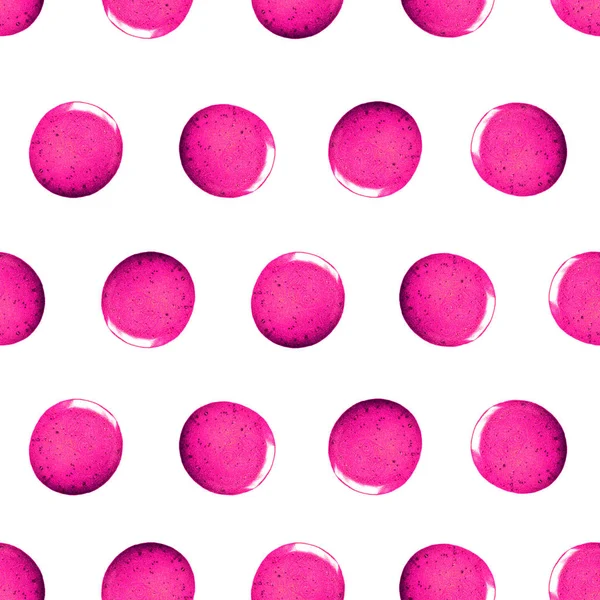 Nahtloses Muster mit glänzenden Glitzerpunkten. Roségold zeichnet Kleckse. Handgemacht. isoliert auf weißem Hintergrund. Stoffdruck — Stockfoto