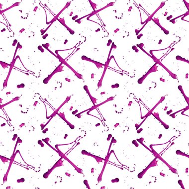 Parlatıcı glitter çapraz ve noktalar ile Seamless modeli. Altın pembe lekesi çizin. El yapımı. Beyaz arka plan üzerinde izole. Kumaş baskı. 3D render