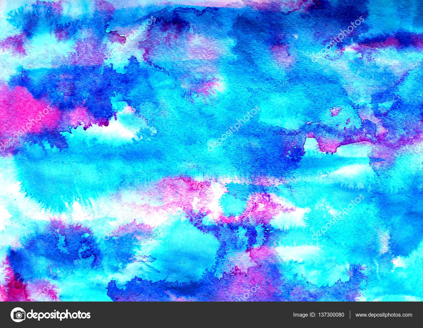 Abstrakt blau rosa Tuschemalerei auf Grunge Papierstruktur