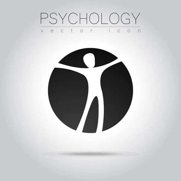 Homme moderne logo signe de psychologie. Humain en cercle. Style créatif. Icône en vecteur. Concept de design. Entreprise de marque. Couleur noire isolée sur fond blanc. Symbole pour web, impression, carte, logotype . — Image vectorielle