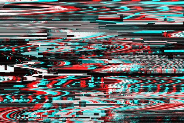 Glitch achtergrond. Computerscherm fout. Digitaal pixel noise abstract design. Fotostoring. Televisie signaal faalt. Gegevensverval. Technisch probleem grunge behang. Kleurrijk lawaai — Stockfoto