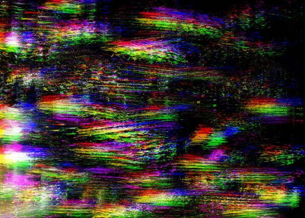 Glitch psychedelic background. Old TV screen error. Digital pixel noise abstract design. Photo glitch. Television signal fail. Technical problem grunge wallpaper. Colorful noise — Stock Photo, Image