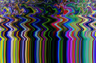 Arızalı psikedelik arka plan. Eski TV ekran hatası. Dijital piksel gürültü soyut tasarım. Fotoğraf arızası. Televizyon sinyali kesildi. Teknik sorun grunge duvar kağıdı. Renkli ses