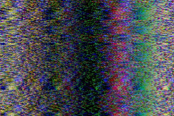 Glitch psykedelisk bakgrund. Ett gammalt tv-skärmsfel. Digital pixel buller abstrakt design. Fotofel. Tv-signalen slutar fungera. Tekniska problem grunge tapet. Färgglada ljud — Stockfoto