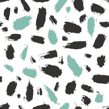 Vektör seamless modeli. Arka plan fırça darbeleriyle. Kumaş çizilmiş doku ver. Mavi gri renk. Grange boya leke ve nokta. Şerit, okul için kontur ve genç, çocuk tasarım