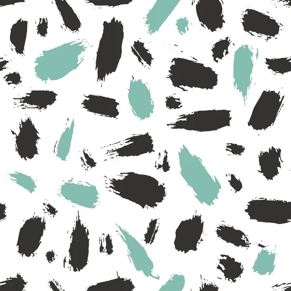 Vektör seamless modeli. Arka plan fırça darbeleriyle. Kumaş çizilmiş doku ver. Mavi gri renk. Grange boya leke ve nokta. Şerit, okul için kontur ve genç, çocuk tasarım