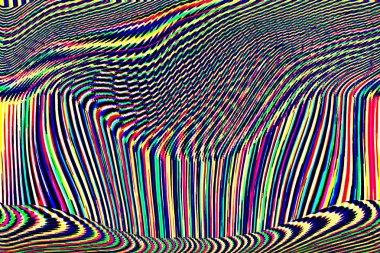 Arızalı evren arka planı. Eski TV ekran hatası. Dijital piksel gürültü soyut tasarım. Fotoğraf arızası. Televizyon sinyali kesildi. Teknik sorun grunge duvar kağıdı. Renkli ses