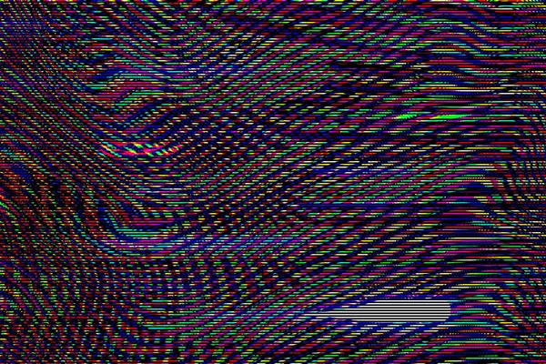 Fond de l'univers Glitch. Vieille erreur d'écran TV. Conception abstraite de bruit de pixel numérique. Un problème photo. Signal de télévision défaillant. Problème technique papier peint grunge. Bruit coloré — Photo