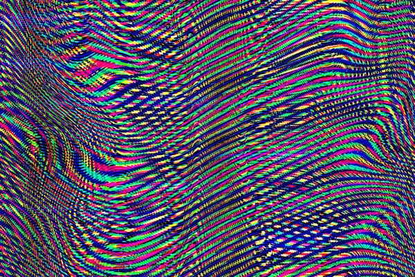 Glitch fundo psicodélico. Erro na tela da TV antiga. Design abstrato de ruído de pixel digital. Falha fotográfica. O sinal da televisão falha. Problema técnico grunge papel de parede. Ruído colorido — Fotografia de Stock