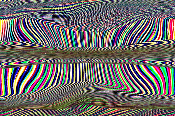 Glitch universo fundo. Erro na tela da TV antiga. Design abstrato de ruído de pixel digital. Falha fotográfica. O sinal da televisão falha. Problema técnico grunge papel de parede. Ruído colorido — Fotografia de Stock