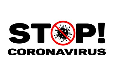 Tehlikeli Coronavirüs vektörünü durdurun. 2019-ncov bakterisi beyaz arka planda izole edildi. Covid-19 Wuhan Corona virüsü pandemik konsept sembolü. Çin. İnsan sağlığı ve sağlık