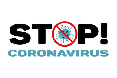 Tehlikeli Coronavirüs vektörünü durdurun. 2019-ncov bakterisi beyaz arka planda izole edildi. Covid-19 Wuhan Corona virüsü pandemik konsept sembolü. Çin. İnsan sağlığı ve sağlık