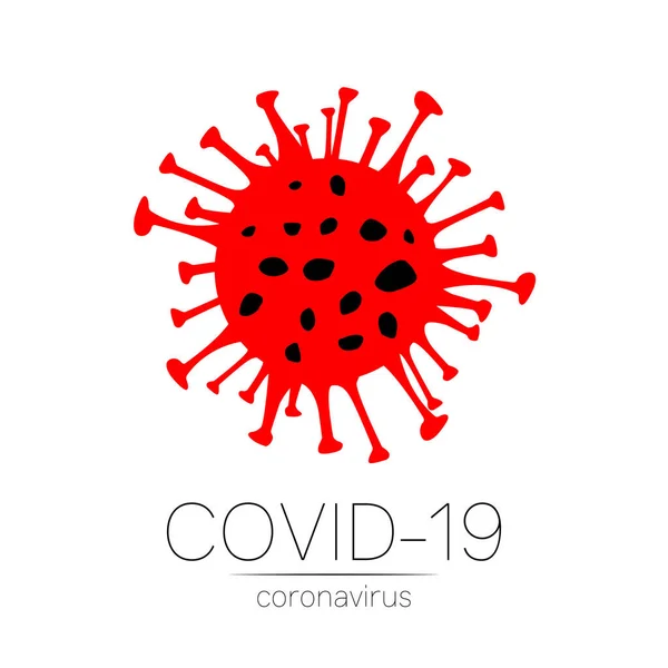 Κόκκινο διανυσματικό εικονίδιο του Coronavirus. βακτήρια 2019-ncov που απομονώνονται σε λευκό φόντο. Covid-19 Wuhan σύμβολο νόσου του ιού της κορώνας. Πανδημικό σύμβολο έννοιας Sars. Στην Κίνα. Υγεία του ανθρώπου και ιατρική. — Διανυσματικό Αρχείο