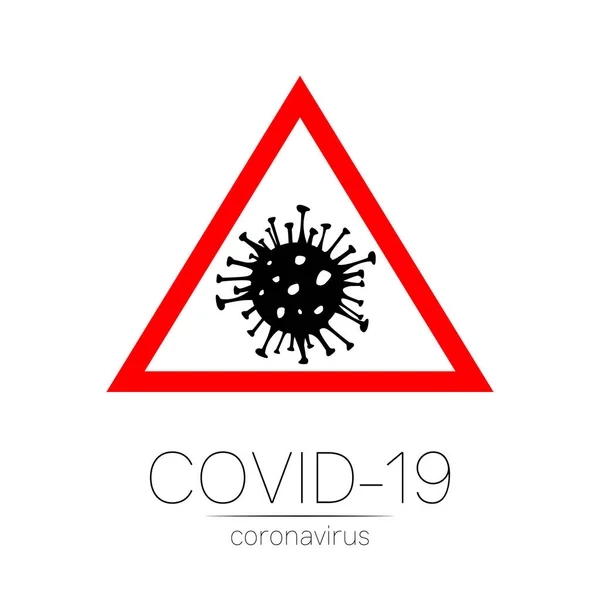 Επικίνδυνο Coronavirus κόκκινο και μαύρο διανυσματικό εικονίδιο. βακτήρια 2019-ncov που απομονώνονται σε λευκό φόντο. Covid-19 Wuhan σύμβολο νόσου του ιού της κορώνας Σταματήστε το σύμβολο έννοια πανδημία. Στην Κίνα. Υγεία του ανθρώπου και ιατρική — Διανυσματικό Αρχείο