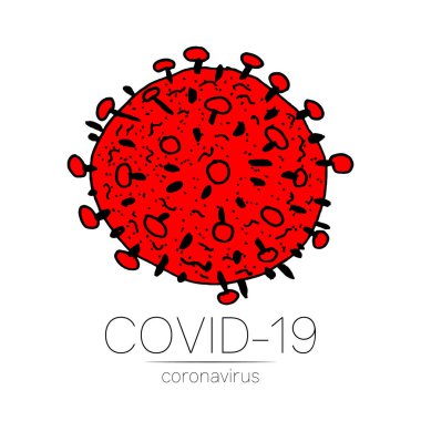 2019-ncov bakterisi beyaz arka planda izole edildi. Coronavirus kırmızı vektör simgesi. Covid-19 bakteri korona virüsü hastalığı işareti. Sars pandemik konsept sembolü. Salgın. İnsan sağlığı ve sağlık.