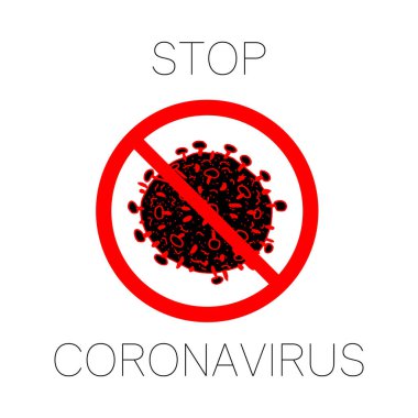 2019-ncov bakterisi beyaz arka planda izole edildi. Coronavirus kırmızı daire vektörü Simge. Covid-19 bakteri korona virüsü hastalığı işareti. Sars pandemik konsept sembolü. Salgın. İnsan sağlığı ve sağlık.