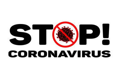 2019-ncov bakterisi beyaz arka planda izole edildi. Coronavirus Dur işareti vektör arka planı. Covid-19 bakteri korona virüsü hastalığı. Sars pandemik konsept sembolü. Sağlık sigortası